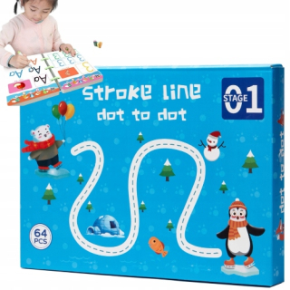 Umývateľný zošit na písanie s fixkami, nácvik rúk, 64 strán.